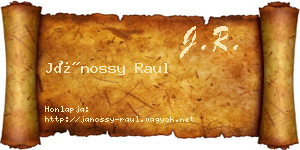 Jánossy Raul névjegykártya